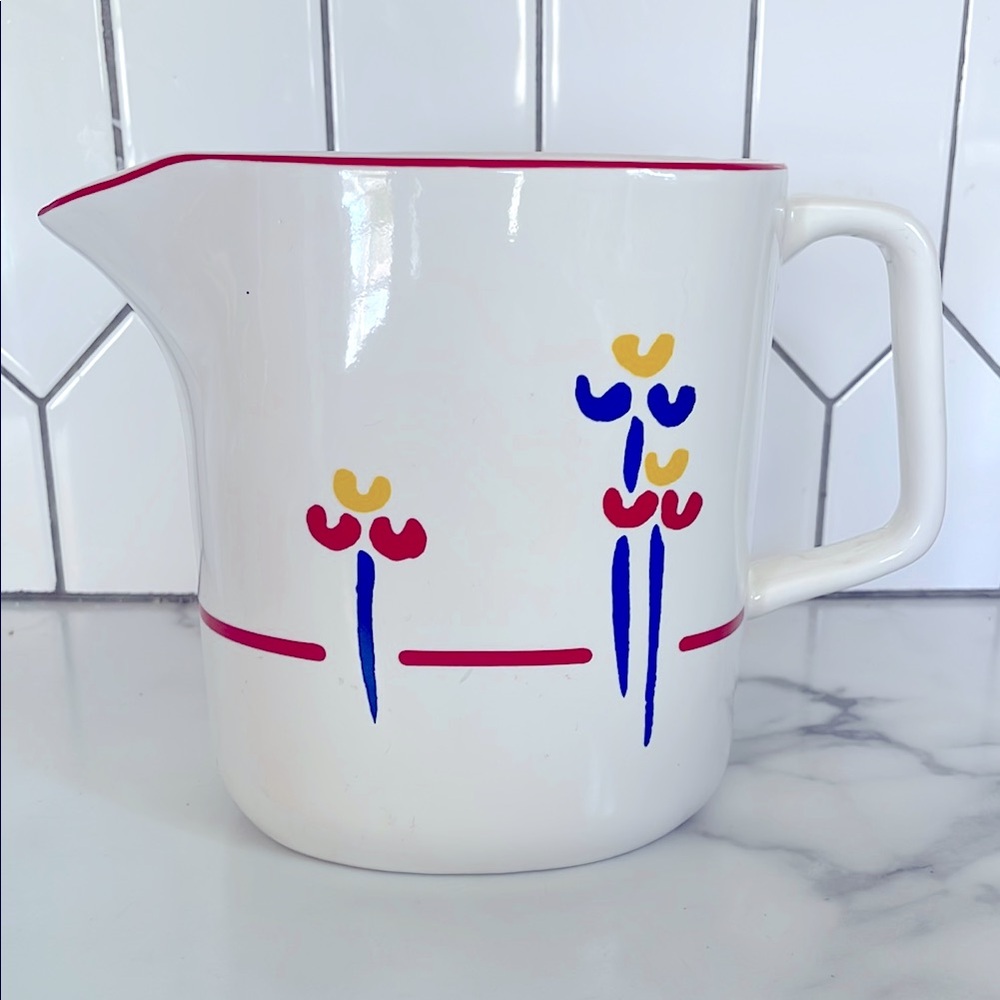 Vintage Riva Designs Ceramic "Tulips" Pitcher, Made in Japan